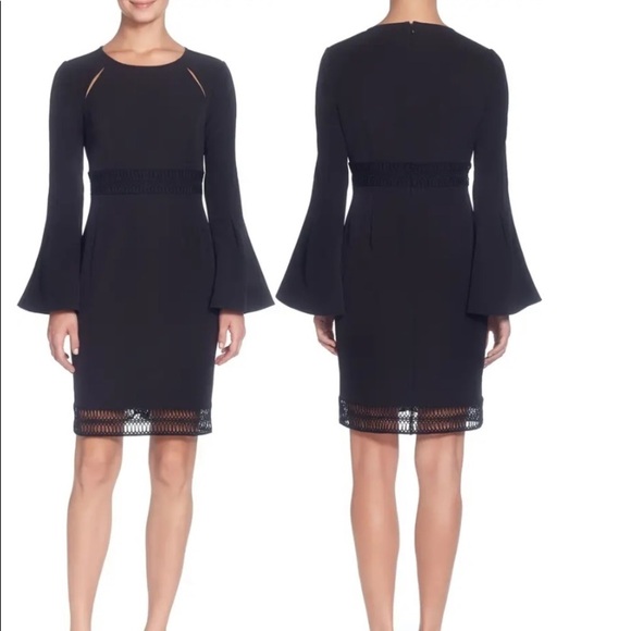 Catherine Malandrino Ursa Bell Sleeve Black Dress - Picture 1 of 8